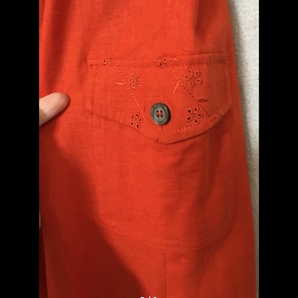 NWT~ERIKA Capri Small~Yam\Red Elastic Waist Drawstring w/ Wooden Printed Beads - Picture 4 of 8